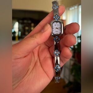 Silver and Blue Women's dainty Watch